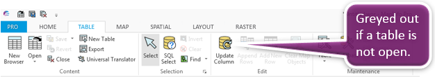 Update column command on ribbon